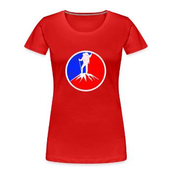 Bergsteigen Logo - Frauen Premium Bio T-Shirt - Rot - Vorne - Mia (176cm)