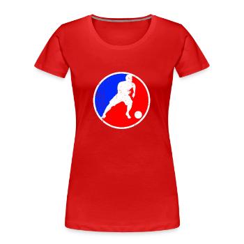 Fußball Logo - Frauen Premium Bio T-Shirt - Rot - Vorne - Mia (176cm)