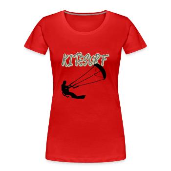 Kitesurfen Kitesurf Kitesurfer Kiteboard - Frauen Premium Bio T-Shirt - Rot - Vorne - Mia (176cm)