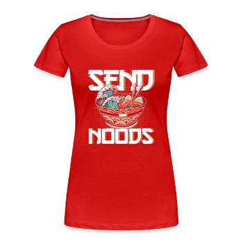 Ramen Nudel Liebhaber Essstäbchen Japanische Nudel - Frauen Premium Bio T-Shirt - Rot - Vorne - Mia (176cm)