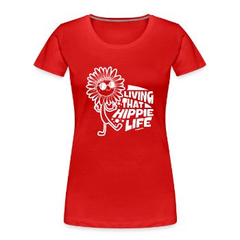 Garden Sunflower Hippie Plants Funny - Women's Premium Organic T-Shirt - red - Front - Mia (176cm)