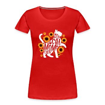 Best Cat Mom Ever - Frauen Premium Bio T-Shirt - Rot - Vorne - Mia (176cm)