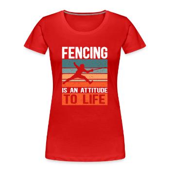 Escrime Escrime Cadeau d’escrime - T-shirt bio Premium Femme - rouge - Devant - Mia (176cm)