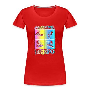 Génial depuis 1990. Style de vie de wakeboard - T-shirt bio Premium Femme - rouge - Devant - Mia (176cm)