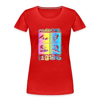 Génial depuis 1986. Style de vie de wakeboard - T-shirt bio Premium Femme - rouge - Devant - Mia (176cm)