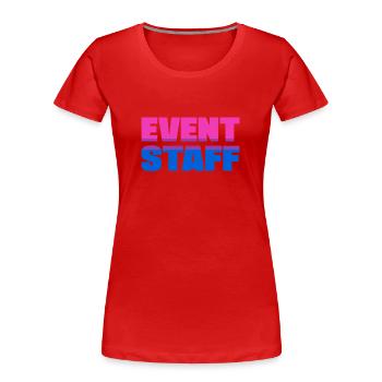 Event Staff Shirt Party Crew Uniform Pride Lgbt - T-shirt bio Premium Femme - rouge - Devant - Mia (176cm)