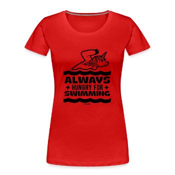 Natation Sauveteur Cours de natation Piscine extérieure Cadeau - T-shirt bio Premium Femme - rouge - Devant - Mia (176cm)