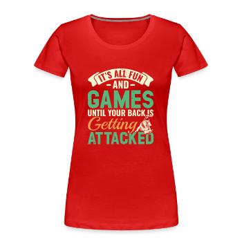 BJJ Brazilian Jiu-Jitsu - Frauen Premium Bio T-Shirt - Rot - Vorne - Mia (176cm)