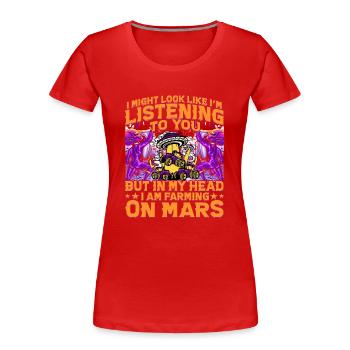 Alien Lustige Sprüche - Frauen Premium Bio T-Shirt - Rot - Vorne - Mia (176cm)