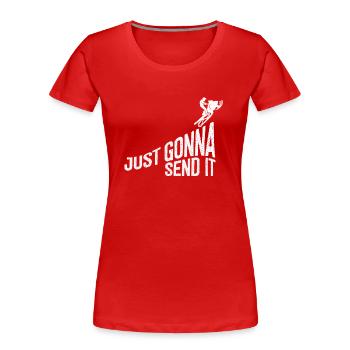 Je vais juste lui envoyer le drapeau américain Motocross - T-shirt bio Premium Femme - rouge - Devant - Mia (176cm)