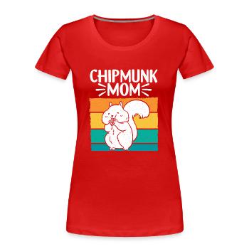 Chipmunk Rodent Gift - Women's Premium Organic T-Shirt - red - Front - Mia (176cm)