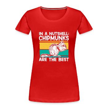 Chipmunk Rodent Gift - Women's Premium Organic T-Shirt - red - Front - Mia (176cm)