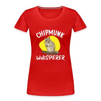 Chipmunk Rodent Gift - Women's Premium Organic T-Shirt - red - Front - Mia (176cm)