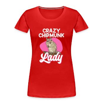 Chipmunk Rodent Gift - Women's Premium Organic T-Shirt - red - Front - Mia (176cm)
