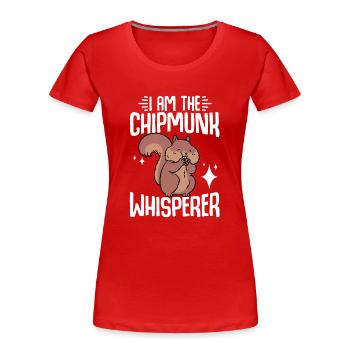 Chipmunk Rodent Gift - Women's Premium Organic T-Shirt - red - Front - Mia (176cm)