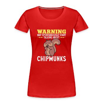 Chipmunk Rodent Gift - Women's Premium Organic T-Shirt - red - Front - Mia (176cm)