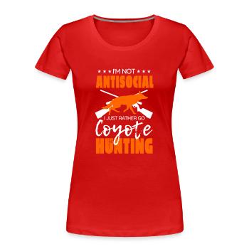 Coyote Hunting Coyote Jagen Geschenk - Frauen Premium Bio T-Shirt - Rot - Vorne - Mia (176cm)