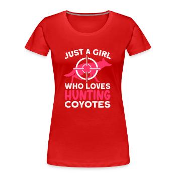 Coyote Hunting Coyote Jagen Geschenk - Frauen Premium Bio T-Shirt - Rot - Vorne - Mia (176cm)