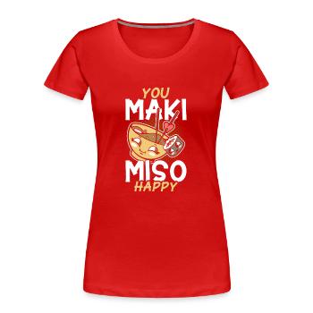 Sushi Cadeau Riz Doux Sushi - T-shirt bio Premium Femme - rouge - Devant - Mia (176cm)
