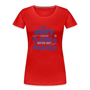 Beagle Dog Lovers - T-shirt bio Premium Femme - rouge - Devant - Mia (176cm)