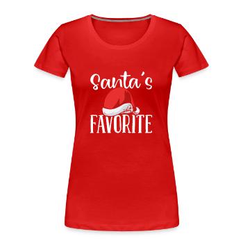 Weihnachtsmann Liebling - Frauen Premium Bio T-Shirt - Rot - Vorne - Mia (176cm)