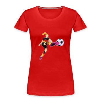 German National Soccer Team I Football Germany - Frauen Premium Bio T-Shirt - Rot - Vorne - Mia (176cm)
