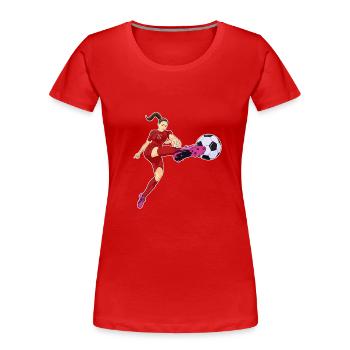 Moroccan National Soccer Team I Football Morocco - Frauen Premium Bio T-Shirt - Rot - Vorne - Mia (176cm)