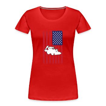 Drapeau de la chargeuse-pelleteuse USA - T-shirt bio Premium Femme - rouge - Devant - Mia (176cm)