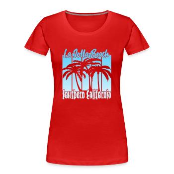 La Jolla Beach Southern California - Frauen Premium Bio T-Shirt - Rot - Vorne - Mia (176cm)
