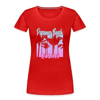 Papenoo Beach Tahiti - Frauen Premium Bio T-Shirt - Rot - Vorne - Mia (176cm)