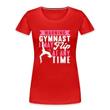 Akrobat Turner Gymnastik Turnen Tumbling - Frauen Premium Bio T-Shirt - Rot - Vorne - Mia (176cm)