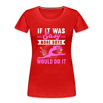 Akrobat Turner Gymnastik Turnen Tumbling - Frauen Premium Bio T-Shirt - Rot - Vorne - Mia (176cm)