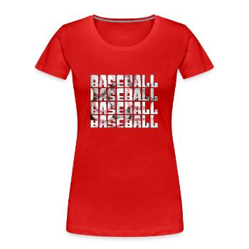 baseball - Frauen Premium Bio T-Shirt - Rot - Vorne - Mia (176cm)