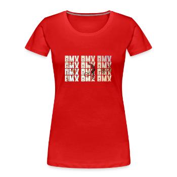 Le BMX - T-shirt bio Premium Femme - rouge - Devant - Mia (176cm)