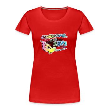 Génial depuis 1971. Style de vie de wakeboard - T-shirt bio Premium Femme - rouge - Devant - Mia (176cm)
