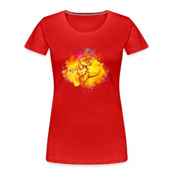 Dinosaurier - Frauen Premium Bio T-Shirt - Rot - Vorne - Mia (176cm)