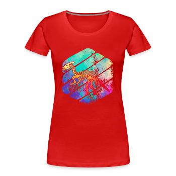 Dinosaurier - Frauen Premium Bio T-Shirt - Rot - Vorne - Mia (176cm)