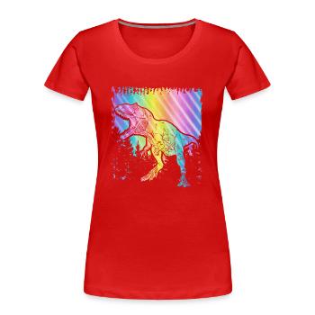 Dinosaurier - Frauen Premium Bio T-Shirt - Rot - Vorne - Mia (176cm)