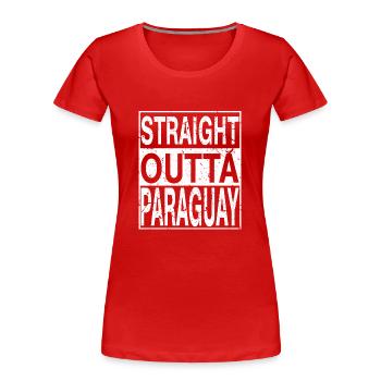 Paraguay Tout droit sorti du Paraguay - T-shirt bio Premium Femme - rouge - Devant - Mia (176cm)