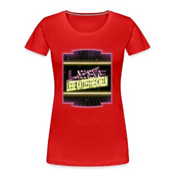säugetier witzig weihnachten miezekatze - Frauen Premium Bio T-Shirt - Rot - Vorne - Mia (176cm)