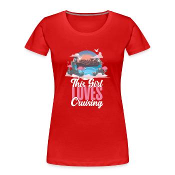 Cruise Ship Vacation Girl This - Women's Premium Organic T-Shirt - red - Front - Mia (176cm)