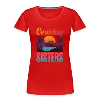 Cruise Ship Vacation Sister Girl - Women's Premium Organic T-Shirt - red - Front - Mia (176cm)