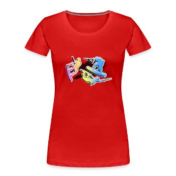 Wakeboard, Silhouette, Wassersport, Wakeboarder, - Frauen Premium Bio T-Shirt - Rot - Vorne - Mia (176cm)