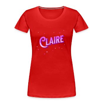 Claire name personalized - Women's Premium Organic T-Shirt - red - Front - Mia (176cm)