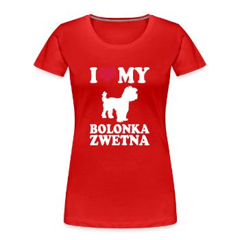 Bolonka Zwetna Gift Dogs - Women's Premium Organic T-Shirt - red - Front - Mia (176cm)