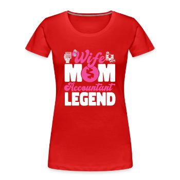 Comptable Comptable Comptable - T-shirt bio Premium Femme - rouge - Devant - Mia (176cm)