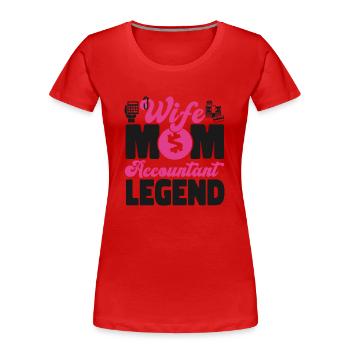 Comptable Comptable Comptable - T-shirt bio Premium Femme - rouge - Devant - Mia (176cm)