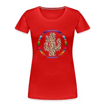 Westliche Kuhkaktus - Frauen Premium Bio T-Shirt - Rot - Vorne - Mia (176cm)