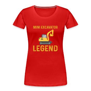 Minibagger Legende - Frauen Premium Bio T-Shirt - Rot - Vorne - Mia (176cm)