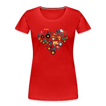 tracteurs, tracteur, amateur de tracteurs, agriculteur - T-shirt bio Premium Femme - rouge - Devant - Mia (176cm)
